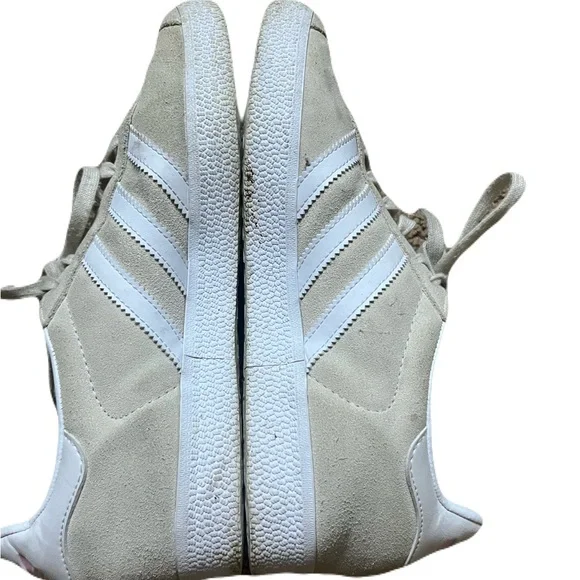 Adidas GAZELLE SUEDE AND LEATHER SNEAKERS IN NEUTRAL size 7.5 - Picture 6 of 9